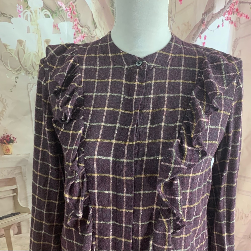 Madewell Plaid Ruffle-Front Top - Picture 6 of 13